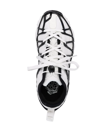 Shop Li-ning Two-tone Low-top Sneakers In White