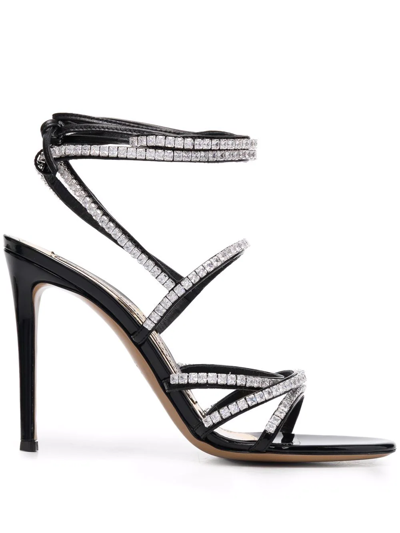 Alexandre Vauthier Crystal-embellished Strap Sandals In Black