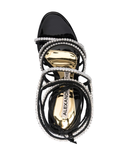 Alexandre Vauthier Crystal-embellished Strap Sandals In Black