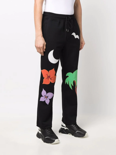 Shop Just Don Embroidered Straight Track Pants In Black