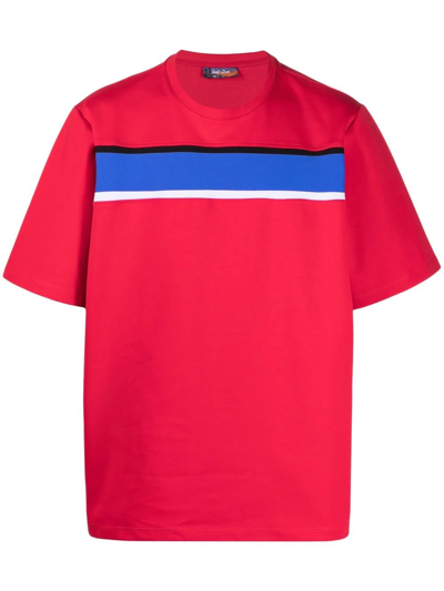 Shop Just Don Striped Band Short-sleeve T-shirt In Red