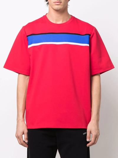 Shop Just Don Striped Band Short-sleeve T-shirt In Red