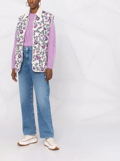 Isabel Marant Floral-print Gilet In Neutrals