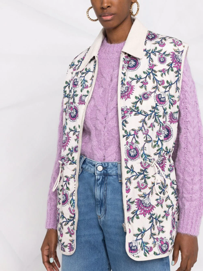 Isabel Marant Floral-print Gilet In Neutrals