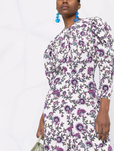 Isabel Marant Albi Floral-print Midi Dress In White