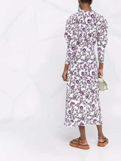 Isabel Marant Albi Floral-print Midi Dress In White