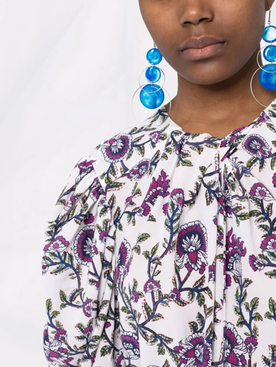 Isabel Marant Albi Floral-print Midi Dress In White