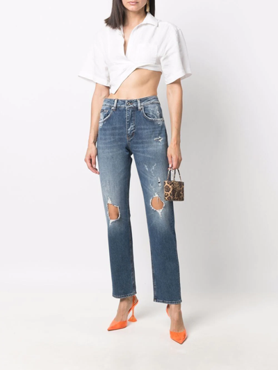 Dolce & Gabbana Ripped-detail Denim Jeans In Blue