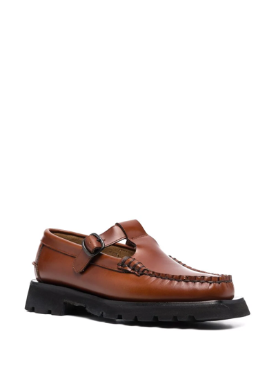 Shop Hereu Alber T-bar Loafers In Brown