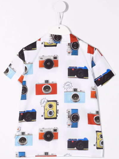 Shop Paul Smith Junior Camera-print Cotton Shirt In White