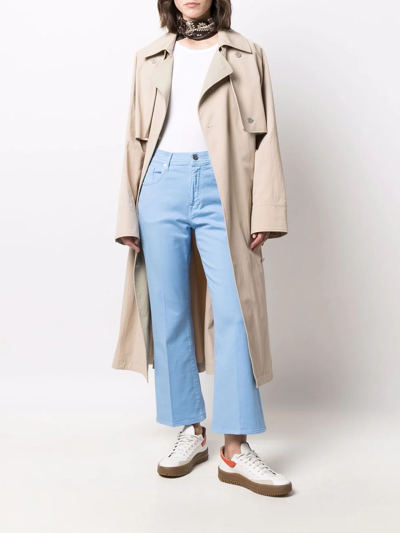 Jacob Cohen Cropped Wide-leg Jeans In Blue