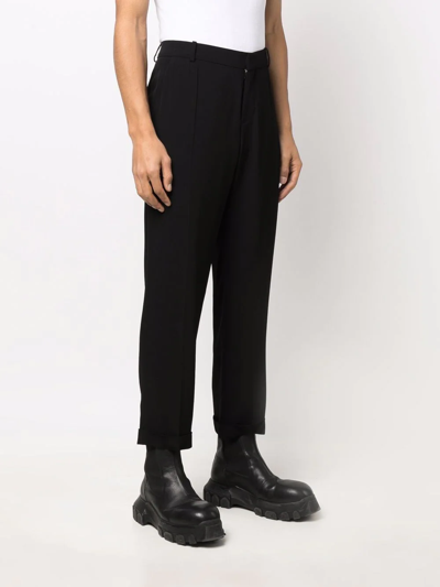 Shop Balmain Mid-rise Straight-leg Trousers In Black