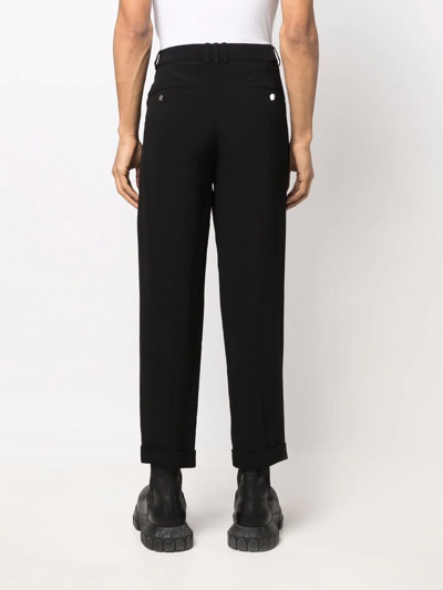 Shop Balmain Mid-rise Straight-leg Trousers In Black