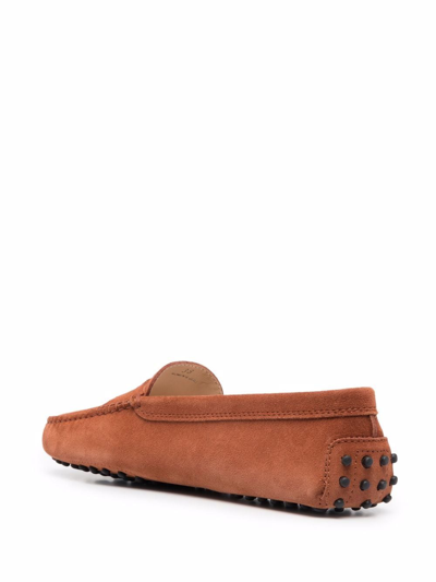 Shop Tod's Gommino Flat Loafers In Orange
