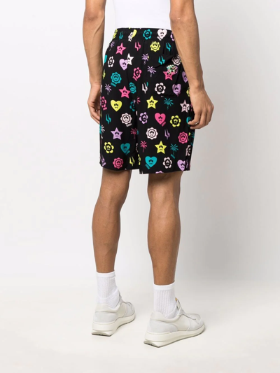 Shop Barrow All-over Print Shorts In Black