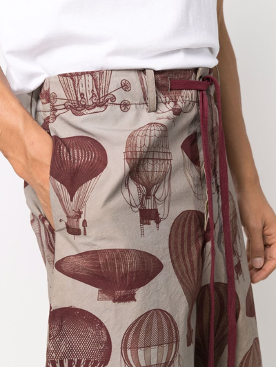 Shop Uma Wang Hot Air Balloon-print Bermuda Shorts In Green