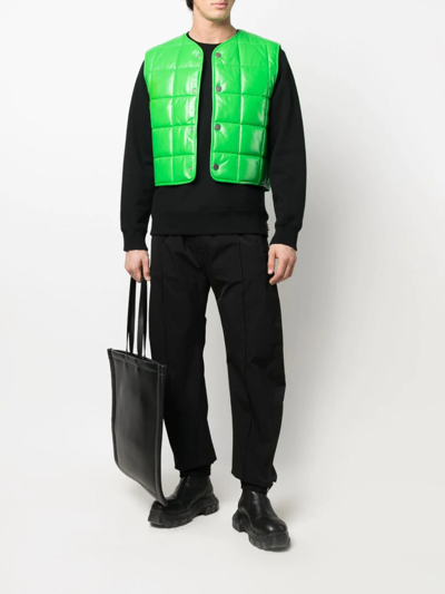 Shop Bottega Veneta Padded Leather Vest In Green