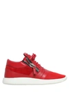 Giuseppe Zanotti 20mm Leather & Suede Sneakers, Red In Red