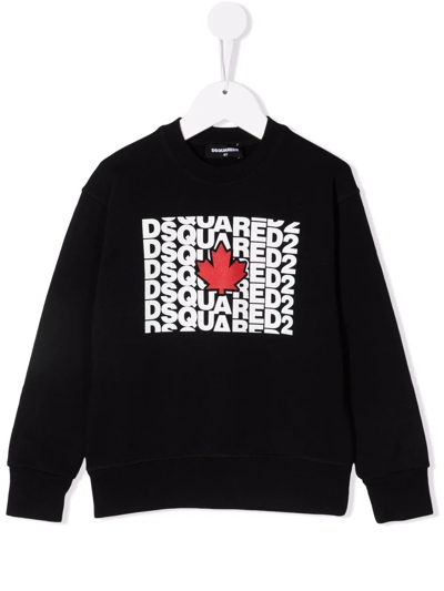 Shop Dsquared2 Logo-print Cotton Sweatshirt In Black