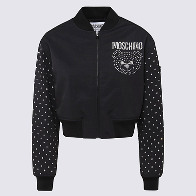Shop Moschino Black Bomber Jacket