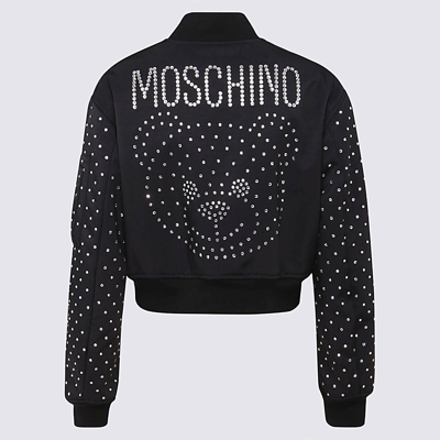 Shop Moschino Black Bomber Jacket