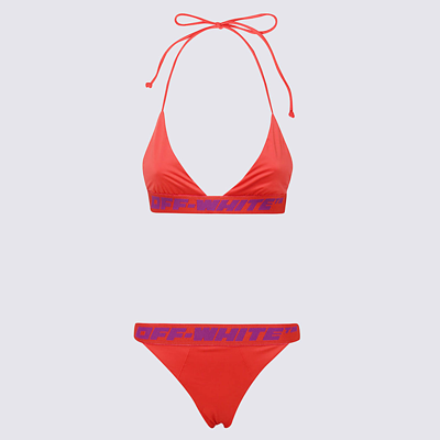 Shop Off-white Coral Red Bikini Set