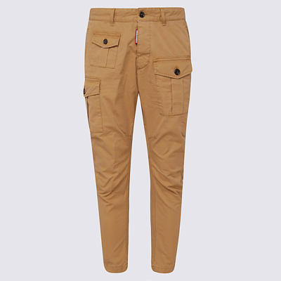 Shop Dsquared2 Iced Coffee Brown Cotton Cargo Pants