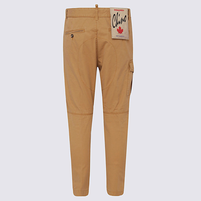 Shop Dsquared2 Iced Coffee Brown Cotton Cargo Pants