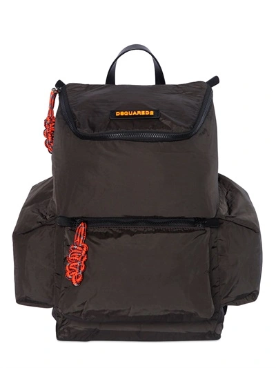 Dsquared2 Nylon Backpack With Rope Details, Military Green