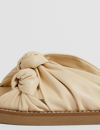 Joseph Knot-detail Leather Sandals In Fawn