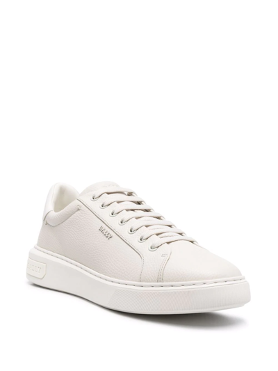 Shop Bally Miky_ Pebbled Low-top Sneakers In Weiss