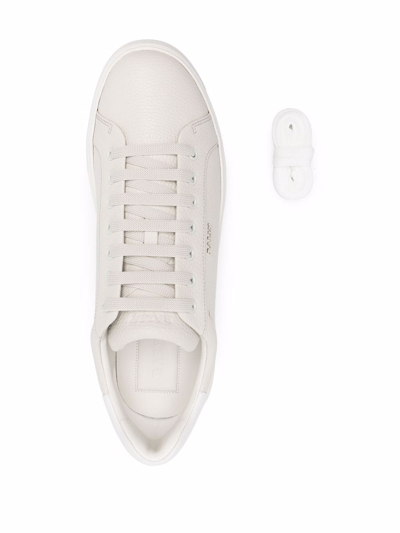 Shop Bally Miky_ Pebbled Low-top Sneakers In Weiss