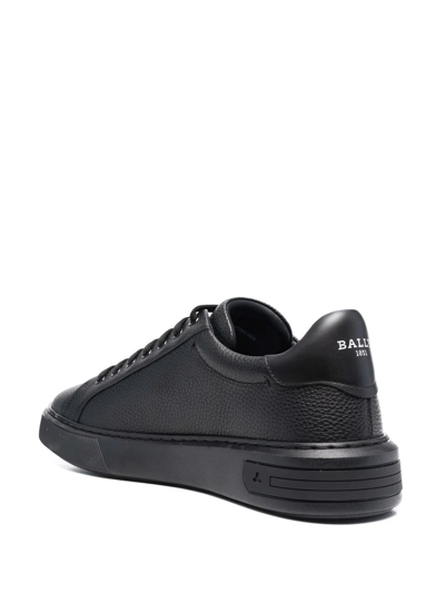 Shop Bally Miky_ Pebbled Low-top Sneakers In Schwarz