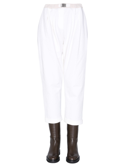 Shop Brunello Cucinelli Jogging Pants With "shimmer Buckle" In White
