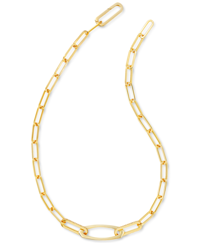 Shop Kendra Scott 14k Gold-plated Pave Link 18" Collar Necklace