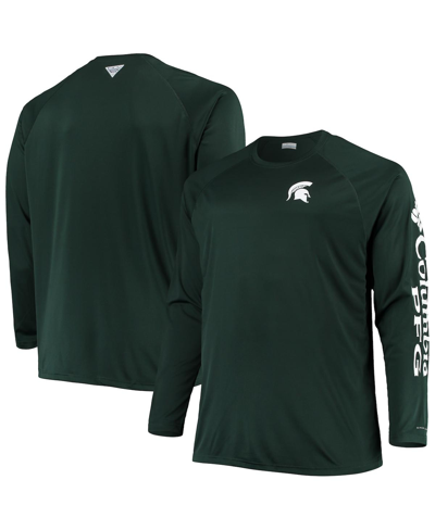 Columbia Men's Pfg Green Michigan State Spartans Terminal Tackle Omni-shade Long Sleeve T-shirt In Green