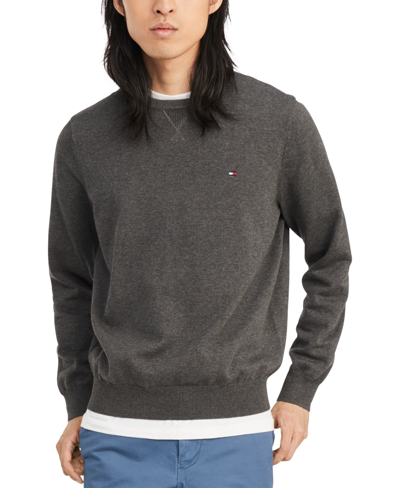 Tommy Hilfiger Men's Signature Solid Crew Neck Sweater In Grey | ModeSens