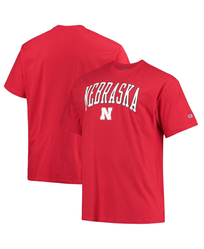 Shop Champion Men's  Scarlet Nebraska Huskers Big And Tall Arch Over Wordmark T-shirt