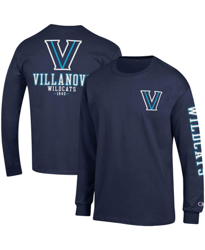 Shop Champion Men's  Navy Villanova Wildcats Team Stack Long Sleeve T-shirt