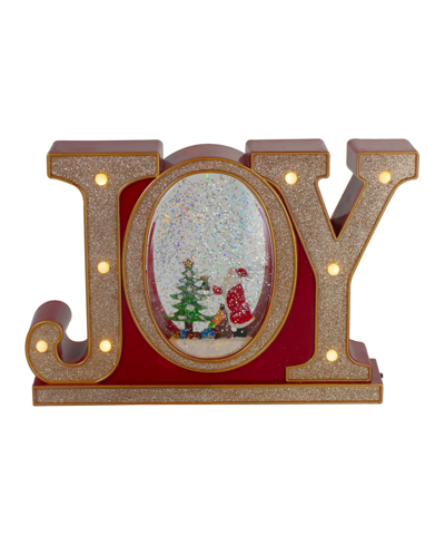 Shop Northlight 11" Led Lighted Joy Christmas Glitter Snow Globe In Red
