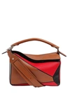 LOEWE Small Puzzle Leather Top Handle Bag, Tan