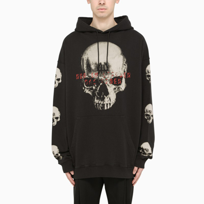 Shop 44 Label Group Black Hoodie With Skulls