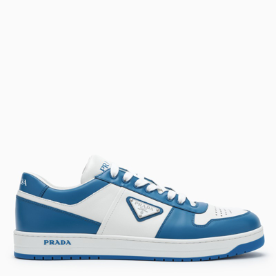 Shop Prada White/blue Leather  Holiday Low-top Sneakers In Multicolor