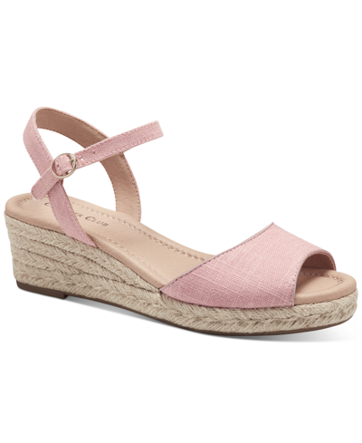 Shop Charter Club Luchia Platform Wedge Sandals, Created For Macy's In Pink