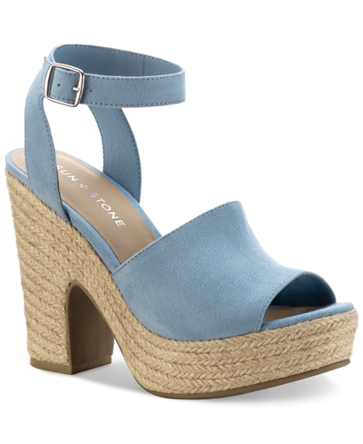 Shop Sun + Stone Fey Espadrille Dress Sandals, Created For Macy's Women's Shoes In Light Blue