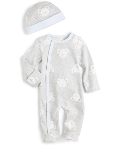 Shop First Impressions Baby Boys Coverall Set, Created For Macy's In Light Grey Hthr