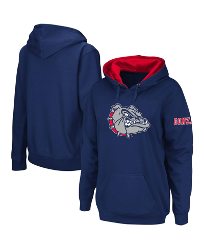 Stadium Athletic Women's Navy Gonzaga Bulldogs Team Big Logo Pullover Hoodie In Navy