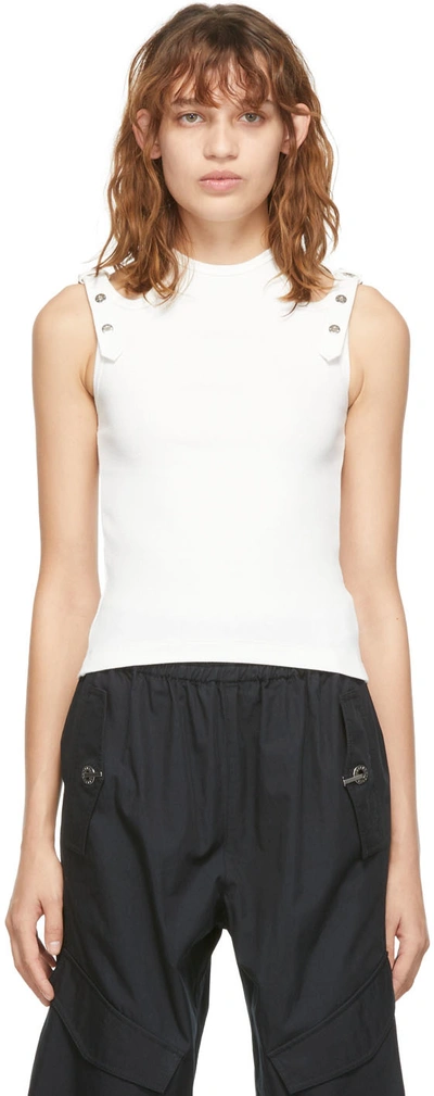 Shop Dion Lee White Holster Buckle Tank Top