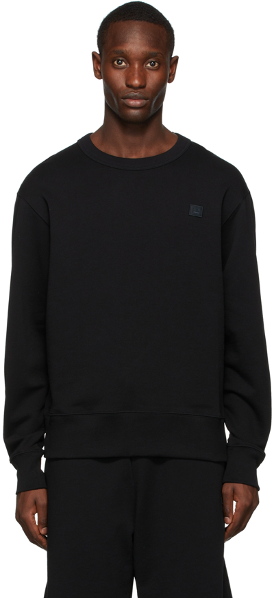 Shop Acne Studios Black Crewneck Sweatshirt In 900 Black