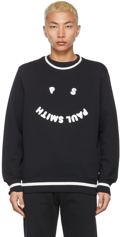 Shop Ps By Paul Smith Black Happy Sweatshirt In 79 Blacks